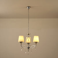 Φωτιστικό Κρεμαστό Μέταλλο - Ύφασμα - Γυαλί 3φωτο 3xE14 Max 8W Φ580x1280mm Ασημί ARTE ILLUMINA Countess - εικόνα 3