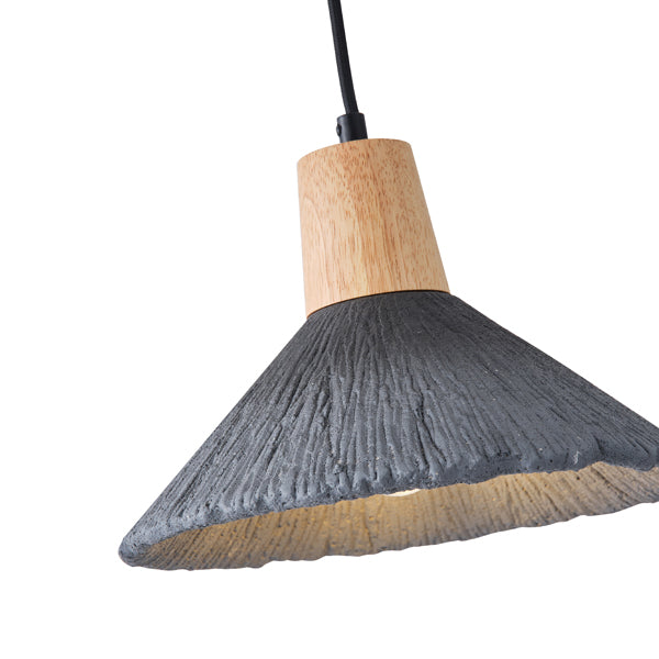 Φωτιστικό Κρεμαστό Rubber Wood - Τσιμέντο Μονόφωτο 1xE27 Max 15W Φ250x1680mm Μαύρο ARTE ILLUMINA Gesso - εικόνα 4