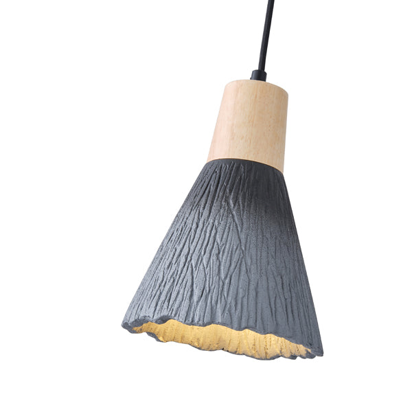 Φωτιστικό Κρεμαστό Rubber Wood - Τσιμέντο Μονόφωτο 1xE27 Max 15W Φ160x1720mm Μαύρο ARTE ILLUMINA Gesso - εικόνα 4