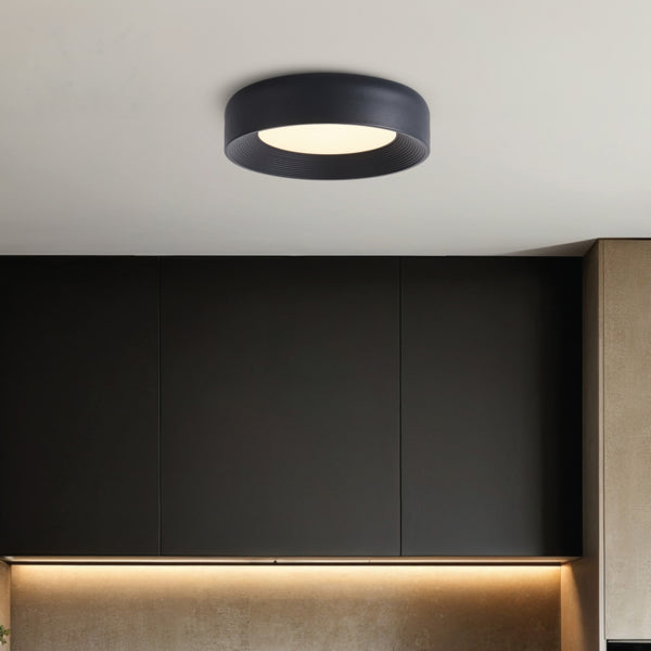 Πλαφονιέρα Μέταλλο - Ακρυλικό LED 30W 2262Lm 3000K Φ400x100mm Μαύρο ARTE ILLUMINA Upon - εικόνα 4