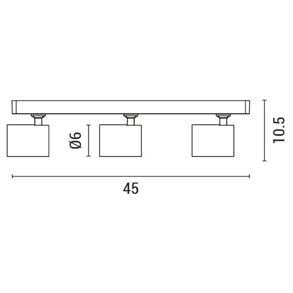 Σποτ Οροφής Τριπλό GU10 3xMax 10W S1980 Μαύρο ARTE ILLUMINA Brava - εικόνα 3