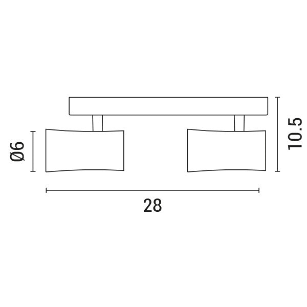 Σποτ Οροφής Διπλό GU10 S1901 Λευκό ARTE ILLUMINA - εικόνα 3