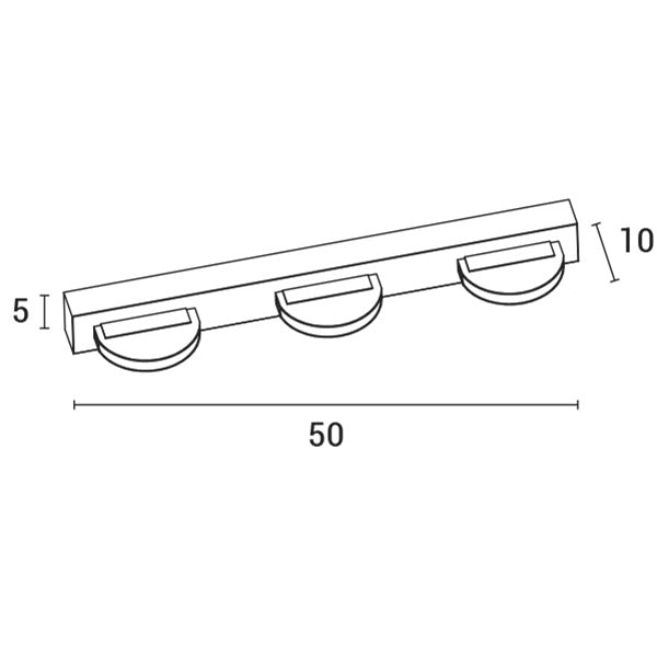 Απλίκα Τοίχου LED 12W 720Lm 4000κ Οβάλ 3φ 500x50x100 Νίκελ ARTE ILLUMINA - εικόνα 3