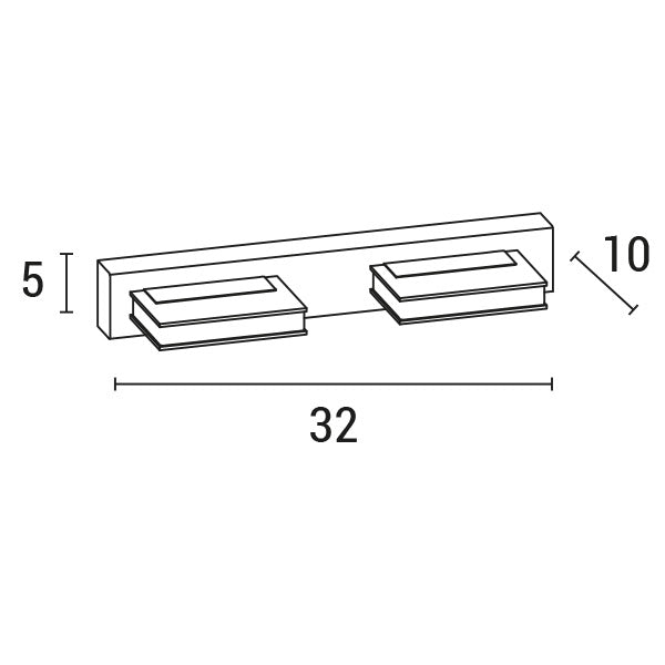 Απλίκα Τοίχου LED 8W 4000κ Τετράγωνη 2φ 320x50x100 Νίκελ ARTE ILLUMINA - εικόνα 3