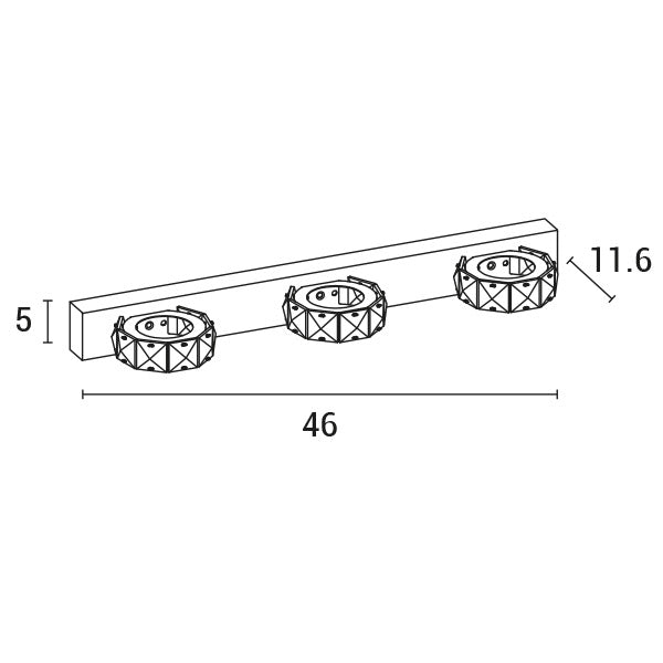 Απλίκα Τοίχου LED 9W 4000κ Οβάλ 3φ 460x50x116 Νίκελ ARTE ILLUMINA - εικόνα 3