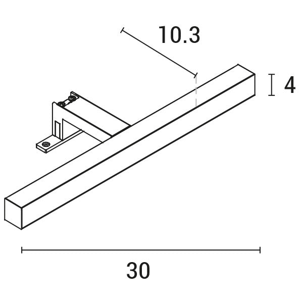 Φωτιστικό Μπάνιου Πλαστικό LED 5W 450Lm 4000κ 300x103x4mm Ασημί (2τρόποι Στήριξης) ARTE ILLUMINA Diplo - εικόνα 3
