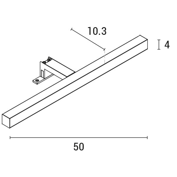 Φωτιστικό Μπάνιου Πλαστικό LED 7W 650Lm 4000κ 500x103x40 Ασημί (2τρόποι Στήριξης) ARTE ILLUMINA Diplo - εικόνα 3