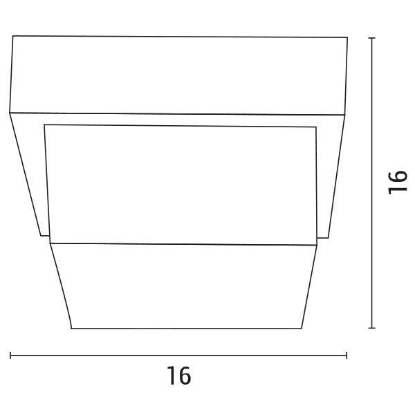 Απλίκα Τοίχου Τετράγωνη LED 12W 160x160x100 3000K IP65 Μαύρη Pro ARTE ILLUMINA - εικόνα 2