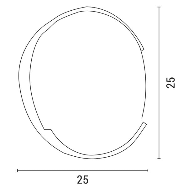 Πλαφονιέρα Στρογγυλή LED 16W Φ250x50 3000K IP54 Μαύρη Pro ARTE ILLUMINA - εικόνα 2