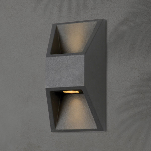 Φωτιστικό Τοίχου Αλουμινίου 2x1W 164x82x54.5mm Γραφίτης ARTE ILLUMINA - εικόνα 2