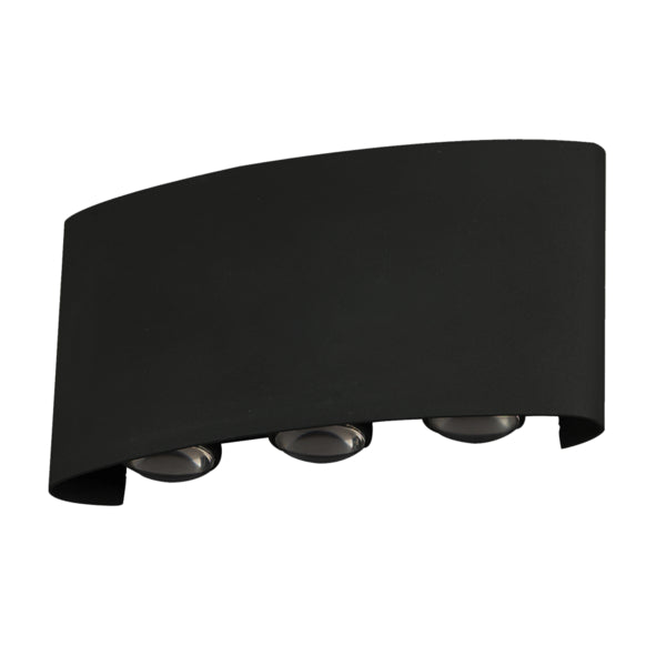 Απλίκα Τοίχου Αλουμινίου Up -DOWN 6x1W 469Lm 3000K 170x80x40mm IP54 Μαύρη ARTE ILLUMINA - εικόνα 2