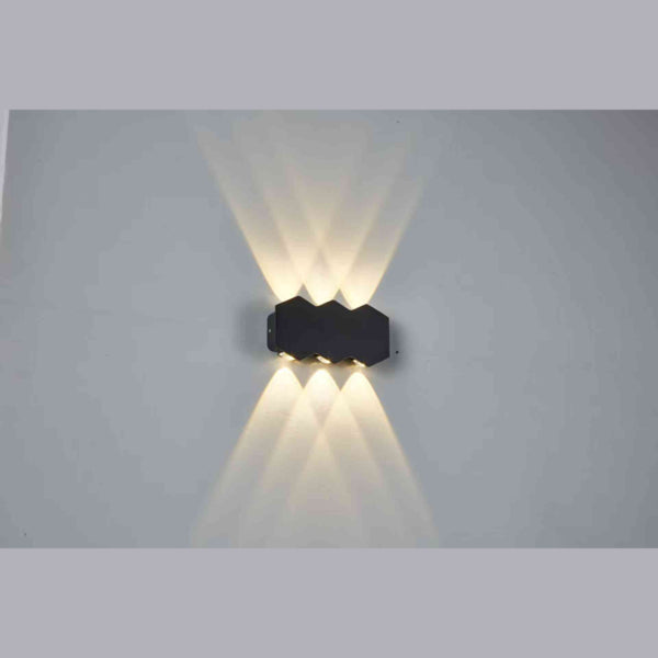 Απλίκα Τοίχου Αλουμινίου Up -DOWN 6W 450Lm 3000K 155x80x35mm IP54 Μαύρη ARTE ILLUMINA - εικόνα 2