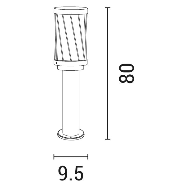 Κολωνάκι Δαπέδου Πλέγμα Μεταλλικό E27 95x95x800 IP44 Μαύρο ARTE ILLUMINA - εικόνα 2