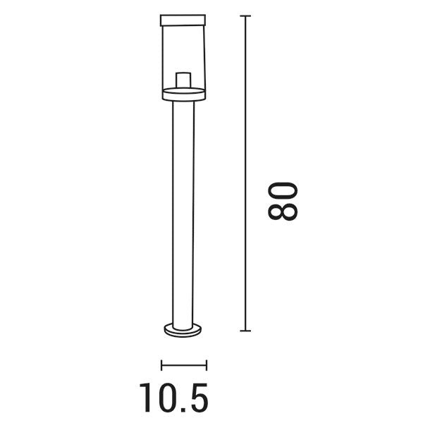 Κολωνάκι Δαπέδου Μεταλλικό E27 105x105x800 IP44 Μαύρο ARTE ILLUMINA - εικόνα 2