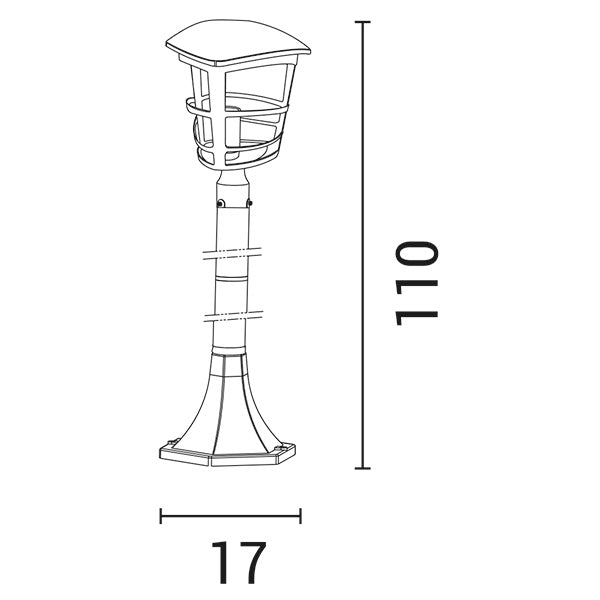 Κολωνάκι Δαπέδου Τριγωνικό E27 170x1100mm IP44 Μαύρο ARTE ILLUMINA - εικόνα 2