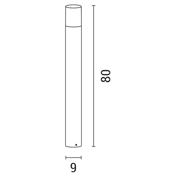 Κολωνάκι Δαπέδου Αλουμινίου E27 Φ90x800mm IP54 Γραφίτη ARTE ILLUMINA - εικόνα 2