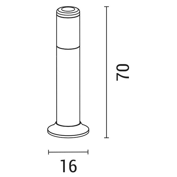 Κολωνάκι Δαπέδου Στρογγυλό E27 Φ91x160x700mm IP54 Μαύρο ARTE ILLUMINA - εικόνα 2