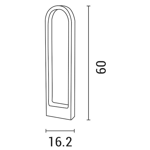 Κολωνάκι Οβάλ Αλουμινίου 12W 162x57x600 IP65 3000K Μαύρο ARTE ILLUMINA - εικόνα 2