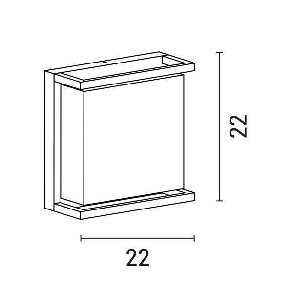 Απλίκα Τοίχου Μεταλλική E27 2x20W 220x220x95mm IP65 Μαύρη ARTE ILLUMINA - εικόνα 4