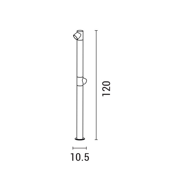 Κολωνάκι Αλουμινίου 2x5W Φ55XH:1200mm IP65 3000K Μαύρο ARTE ILLUMINA - εικόνα 4