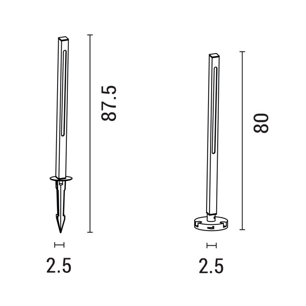 Κολωνάκι Αλουμινίου 12W 25x8000mm IP65 3000K Μαύρο ARTE ILLUMINA - εικόνα 4