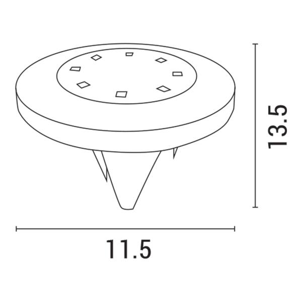 Ηλιακό Φωτιστικό Κήπου Καρφωτό Φ115x135mm 3000κ ARTE ILLUMINA - εικόνα 2
