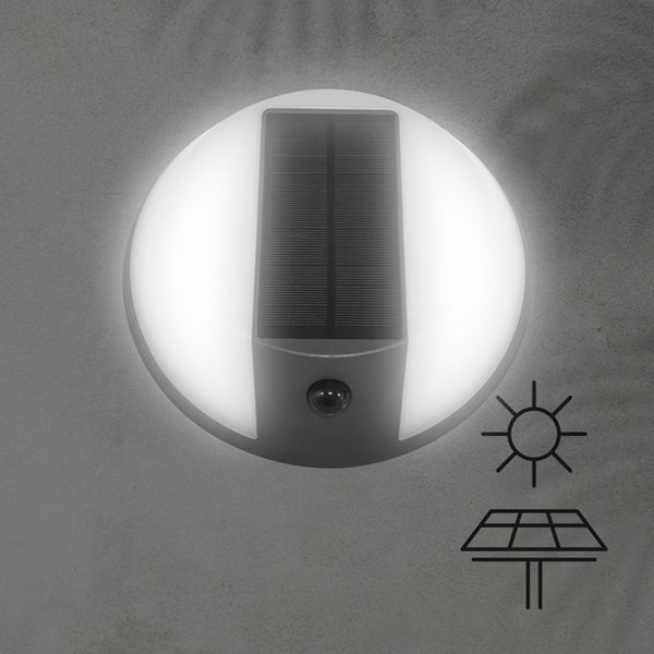 Απλίκα Στρογγυλή με Ηλιακό Panel 5W 500Lm 4000κ IP54 Μαύρο ARTE ILLUMINA - εικόνα 2