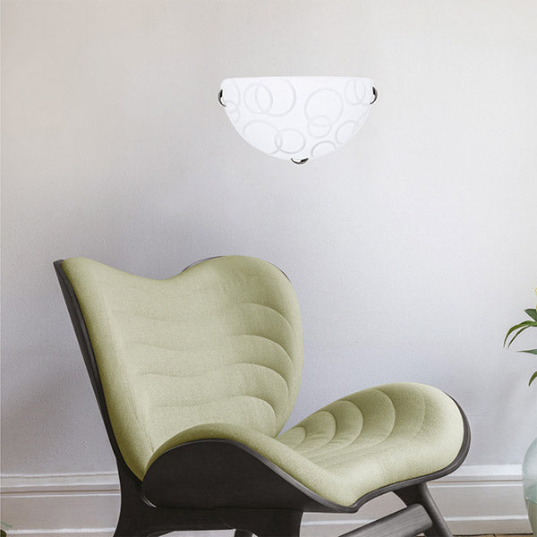 Απλίκα Τοίχου Γυαλί 1xE27 Max 15W 300x160x90mm Λευκό - Ασημί ARTE ILLUMINA Leia - εικόνα 2