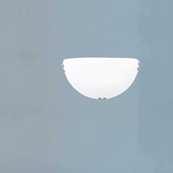 Απλίκα Τοίχου Γυαλί 1xE27 Max 15W Φ300x90mm Λευκό - Ασημί ARTE ILLUMINA Paros - εικόνα 2