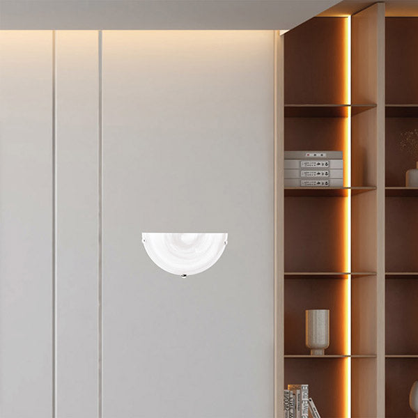 Απλίκα Τοίχου Γυαλί 1xE27 Max 15W Φ300x90mm Λευκό - Ασημί ARTE ILLUMINA Eris - εικόνα 2