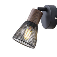 Σποτ Μαύρο με Ξύλο και Δίχτυ 1xE14 Max 7W D80XH125mm ARTE ILLUMINA MESHY - εικόνα 4