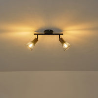 Σποτ με Δίχτυ Μέταλλο - Ξύλο 2φωτο 2xE14 Max 8W 255x80x145mm Μαύρο ARTE ILLUMINA MESHY - εικόνα 3