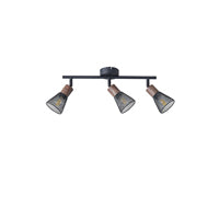 Σποτ με Δίχτυ Μέταλλο - Ξύλο 3φωτο 3xE14 Max 8W 390x80x145mm Μαύρο ARTE ILLUMINA MESHY - εικόνα 2