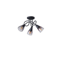 Σποτ Μέταλλο Γυαλί 3φωτο 3xE14 Max 8W 380x185mm Φιμέ ARTE ILLUMINA CLASSY - εικόνα 2
