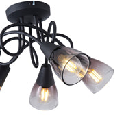 Σποτ Μέταλλο Γυαλί 5φωτο 5xE14 Max 8W 380x185mm Φιμέ ARTE ILLUMINA CLASSY - εικόνα 4