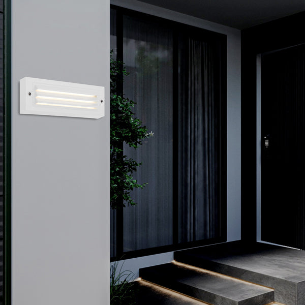 Φωτιστικό Τοίχου με Γρίλιες LED 6W 255x42x90 3CCT IP65 Λευκό ARTE ILLUMINA Senario - εικόνα 3