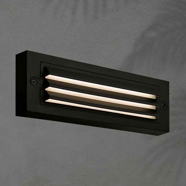 Φωτιστικό Τοίχου με Γρίλιες LED 6W 255x42x90 3CCT IP65 Μαύρο ARTE ILLUMINA Senario - εικόνα 2