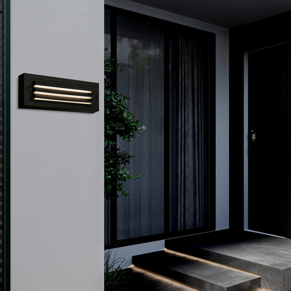 Φωτιστικό Τοίχου με Γρίλιες LED 6W 255x42x90 3CCT IP65 Μαύρο ARTE ILLUMINA Senario - εικόνα 3