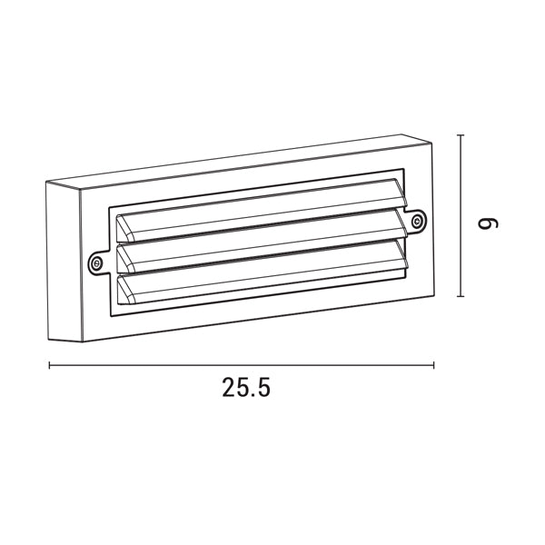 Φωτιστικό Τοίχου με Γρίλιες LED 6W 255x42x90 3CCT IP65 Μαύρο ARTE ILLUMINA Senario - εικόνα 4