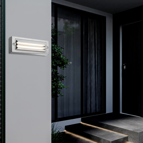 Φωτιστικό Τοίχου με Γρίλιες LED 6W 255x42x90 3CCT IP65 Γκρι ARTE ILLUMINA Senario - εικόνα 3