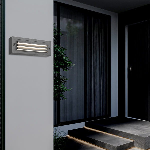 Φωτιστικό Τοίχου με Γρίλιες LED 6W 255x42x90 3CCT IP65 Γραφίτης ARTE ILLUMINA Senario - εικόνα 3