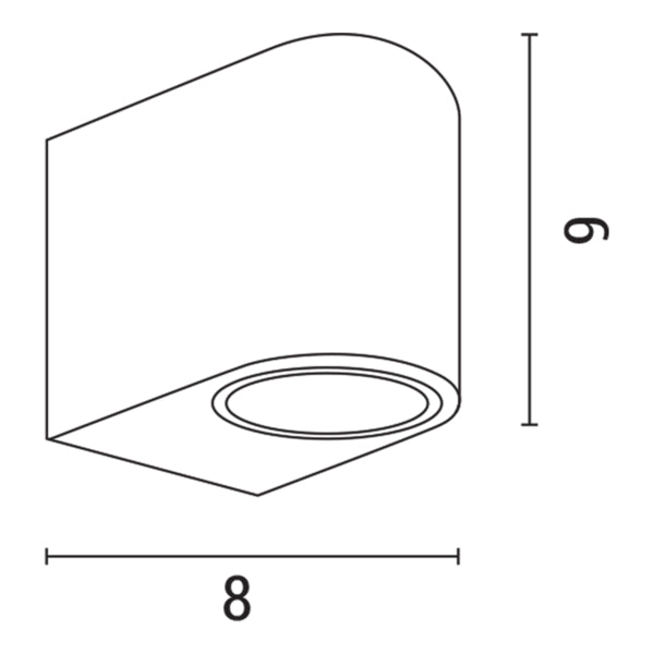 Απλίκα Τοίχου Down Οβάλ GU10 Max5W 80x70x90mm IP54 Λευκή ARTE ILLUMINA - εικόνα 2