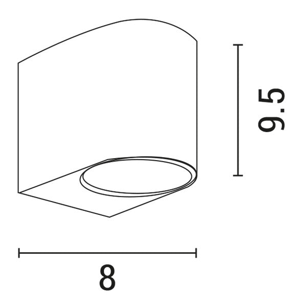 Απλίκα Τοίχου Down Οβάλ GU10 Max5W 80x70x90mm IP54 Μαύρη ARTE ILLUMINA - εικόνα 2