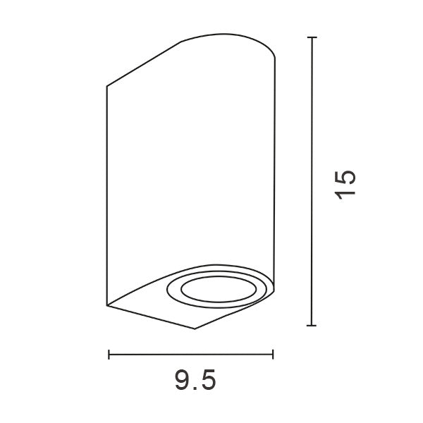 Απλίκα Τοίχου Up - Down Οβάλ 2xGU10 Max5W 90x70x147mm IP54 Γραφίτης ARTE ILLUMINA - εικόνα 2