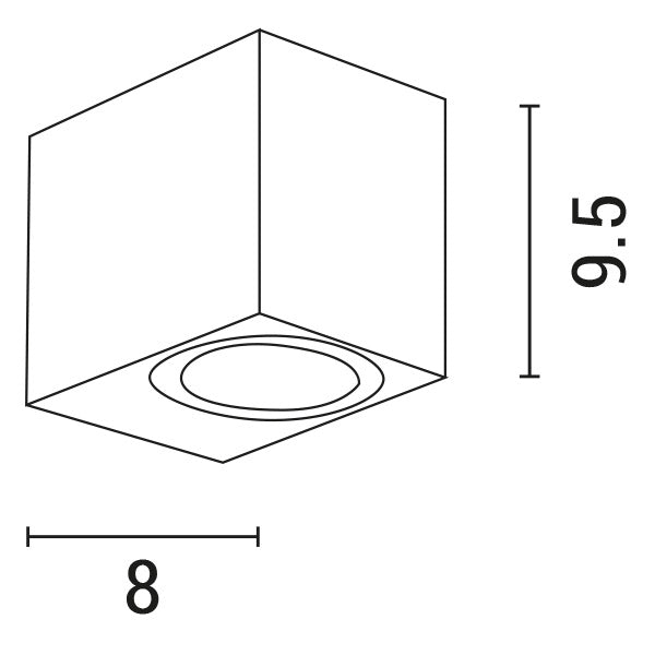 Απλίκα Τοίχου Down Τετράγωνη GU10 80x70x90mm IP65 Μαύρη ARTE ILLUMINA - εικόνα 2