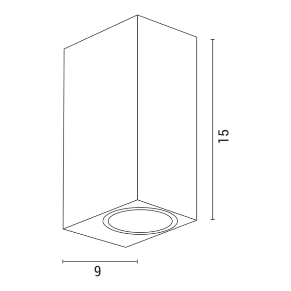 Απλίκα Τοίχου Updown Τετράγωνη 2xGU10 Max5W 147x70x90mm IP65 Μαύρη ARTE ILLUMINA - εικόνα 2