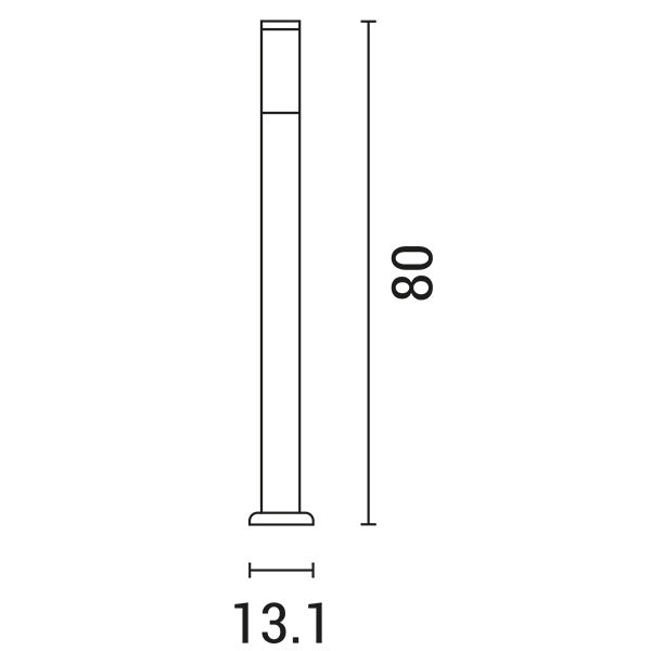 Κολωνάκι Δαπέδου Inox 80cm E27 ARTE ILLUMINA Xios - εικόνα 2