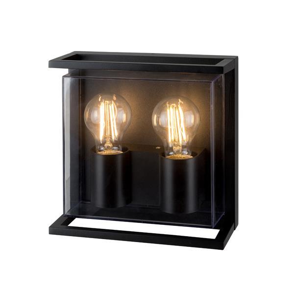 Απλίκα Τοίχου Μεταλλική E27 2x20W 220x220x95mm IP65 Μαύρη ARTE ILLUMINA