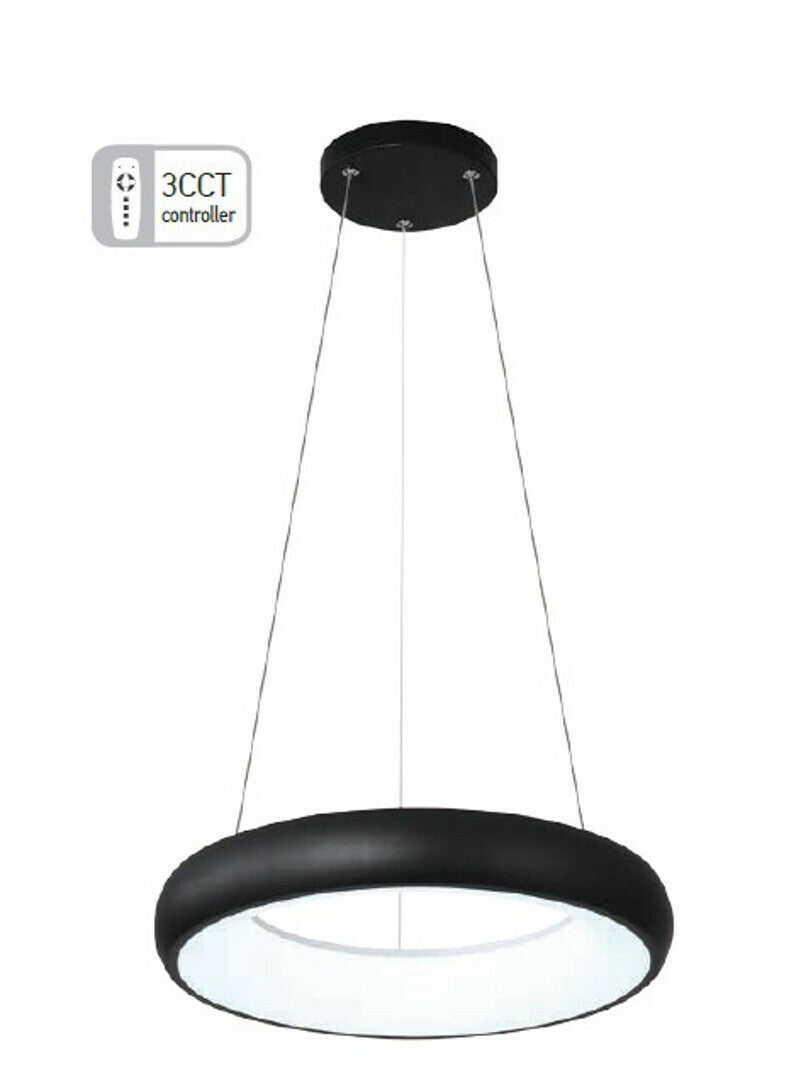 Inlight Ρυθμιζόμενο Κρεμαστό Φωτιστικό Μαύρο LED 60x60εκ. 42023-A - Black