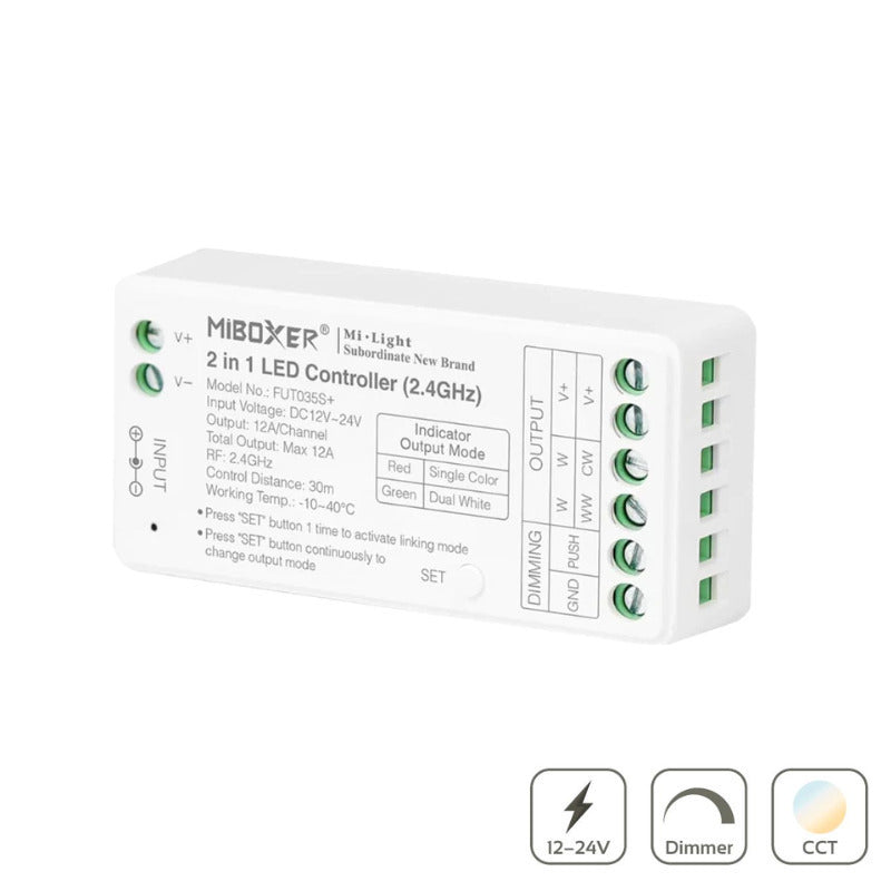 2.4 Ghz 2-in-1 Monocolor Dual White Controller Fut035s+ Miboxer